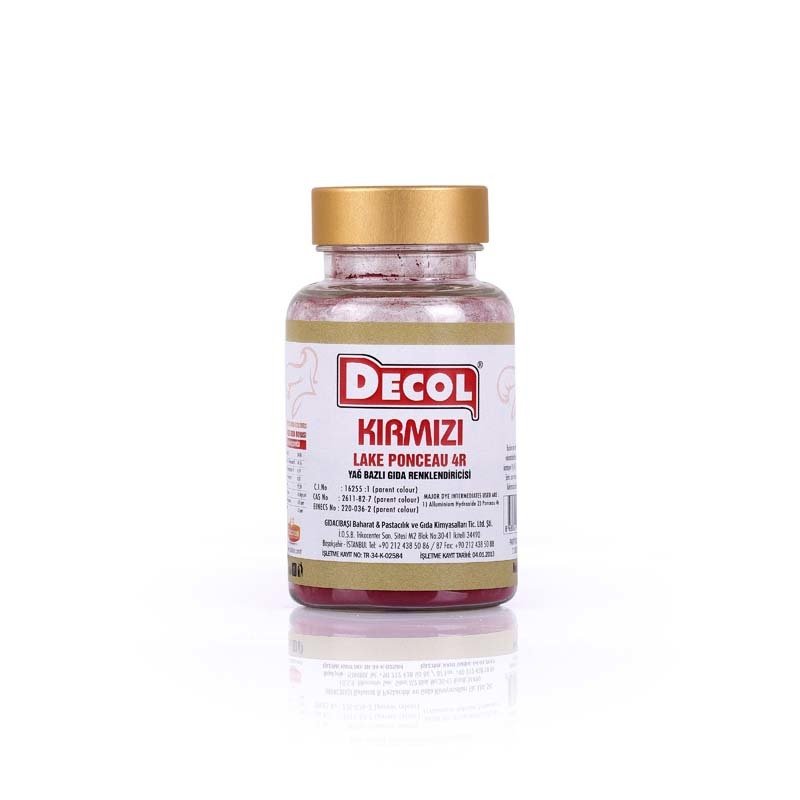 GIDA BOYASI TOZ KIRMIZI YAĞ BAZLI DECOL 25gr